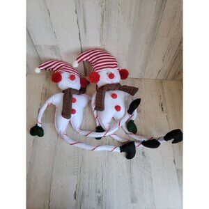 Plush snowman scarf hat hanging home decor Xmas set